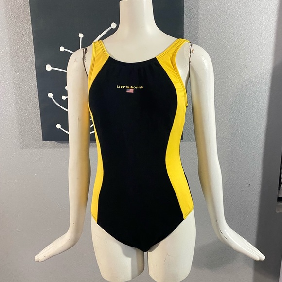 Liz Claiborne Other - 90s Liz Claiborne Black & Yellow Swimsuit - 12